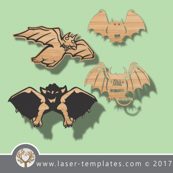 Bat template, online laser cut design store. Download Vector patterns.