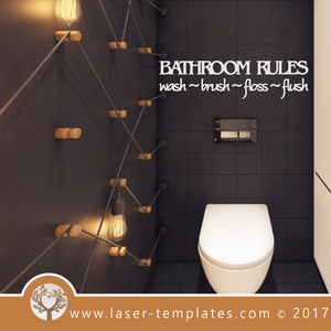 Laser Cut Bathroom Template Wall Quote, Download Vector Designs.