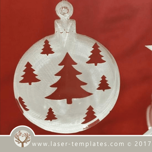 Laser engrave tree template. Vector design download free patterns every day. Bauble03.