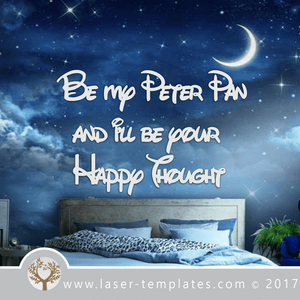 Laser Cut Peter Pan Template Wall Quote, Download Vector Designs.