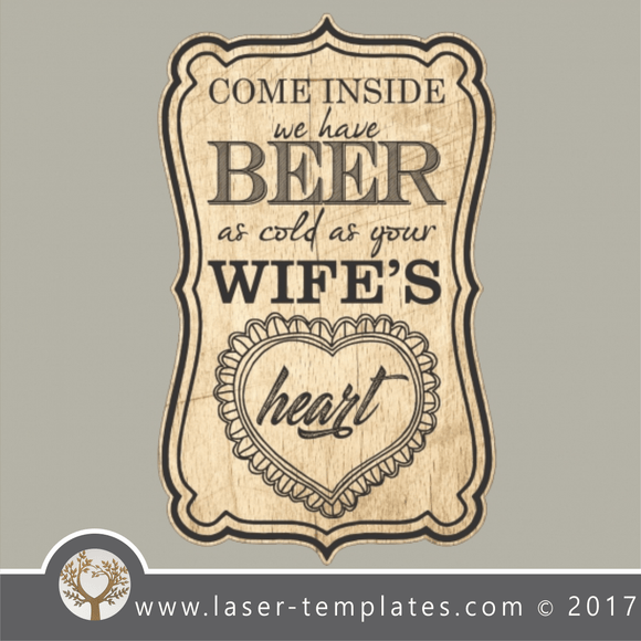 beer funny sign template, online vector design store for laser cut and engraving 