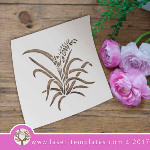 Flower STENCIL template. Laser cut stencils. Vector online store, free designs. Bellflower 02