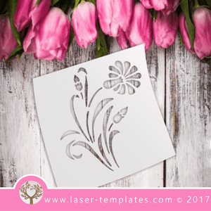 Bell-flower Flower STENCIL template. Laser cut stencils. Vector online store, free designs. Bellflower 04