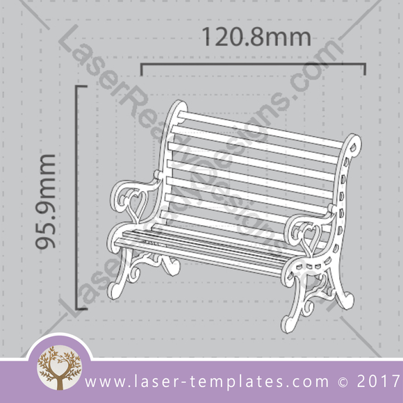 Laser cut doll Furniture templates, Online store, free Vector designs every day. Bench 3mm.