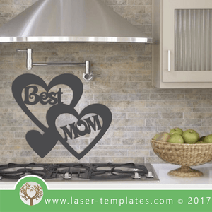 Laser Cut Best Mom Template Wall Quote, Download Vector Designs.