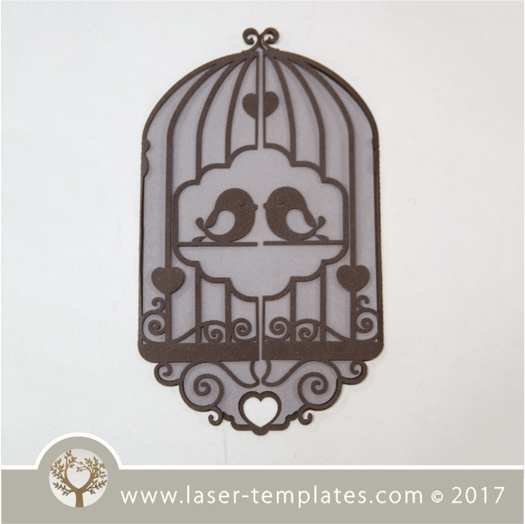 Bird Cage Laser Cut Card Invite Template. Download free design patterns