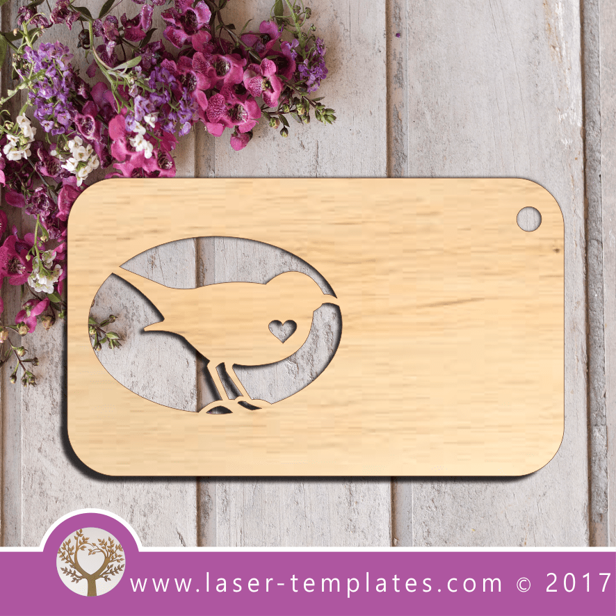 Laser Cut Bird Tag Template, Dowload Laser Ready Vectors Online ...