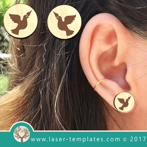 Laser Cut Birds Earrings Template, Download Laser Ready Vector Design