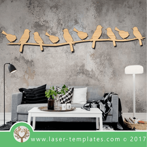 Birds On Wire Laser Cut Template Wall Art, Download Vector Designs.