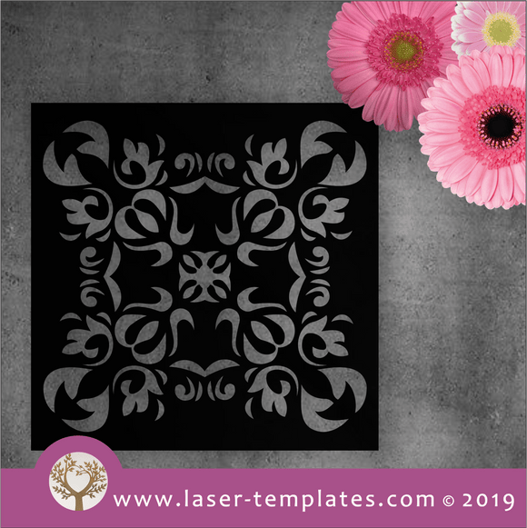 Laser cut template for Bloom Pattern Stencil