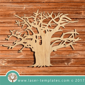 Boabab Tree Flat laser cut template, download vector designs.