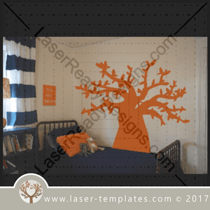 Laser cut tree template. Vector design download free patterns every day. Boabab Wall art.
