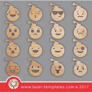 Laser cut Bomb Emojis templates, download 1000's of laser patterns.