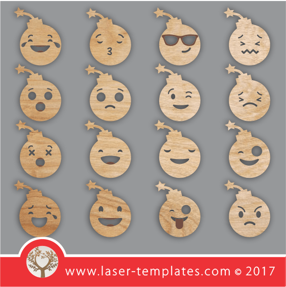 Laser cut Bomb Emojis templates, download 1000's of laser patterns.