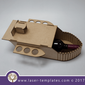 wine bottle wooden box, download laser cut template.
