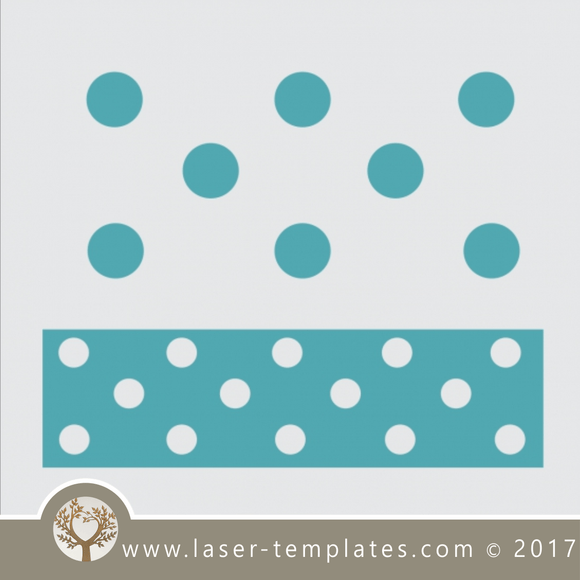 Border stencil dotted design, online template store, Buy vector patterns for laser cutting.