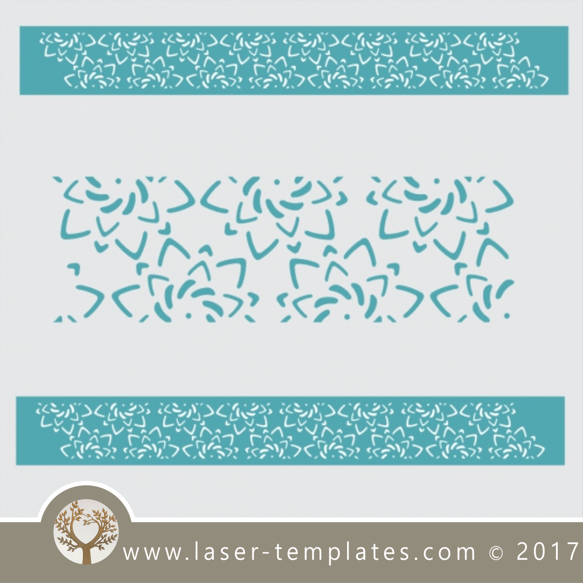 Border stencil floral design, online template store, Buy vector patterns  for laser cutting. Border stencil floral lll – Laser Ready Templates