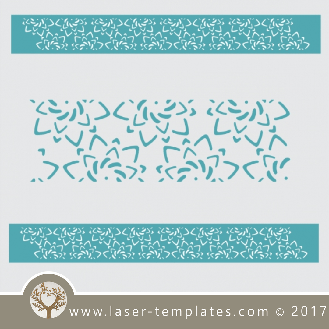 Border stencil floral design, online template store, Buy vector ...