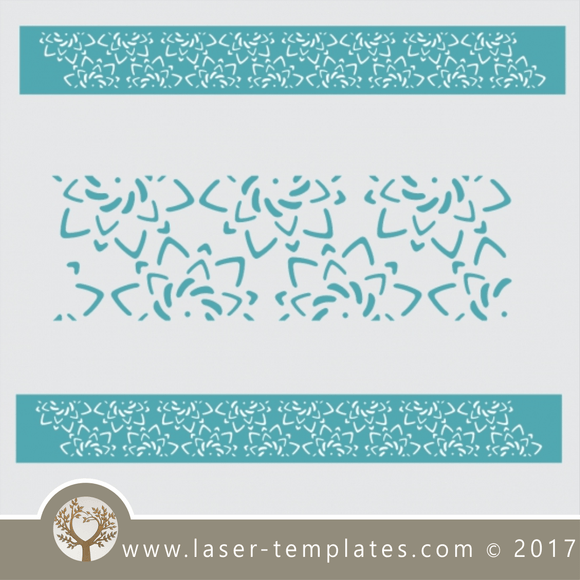 Border stencil floral design, online template store, Buy vector patterns for laser cutting. Border stencil floral