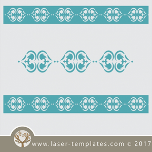 Border stencil pattern, online template store, buy vector templates for laser cutting. Heart design ll