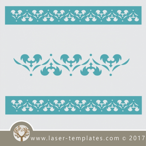 Border stencil pattern, online template store, buy vector templates for laser cutting. Heart design lll