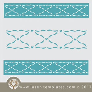 Border stencil string design, online template store, Buy vector patterns for laser cutting.