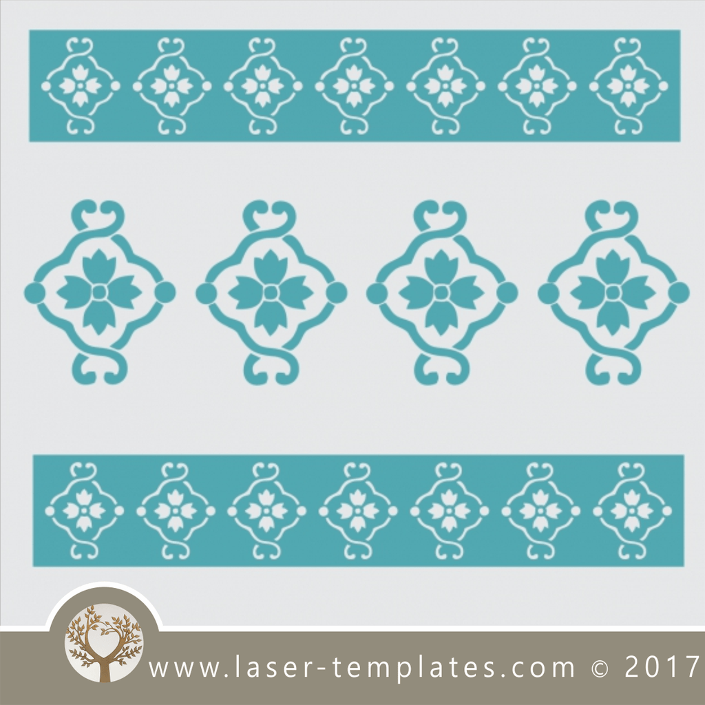 Border stencil design, online template store, Buy vector patterns for ...