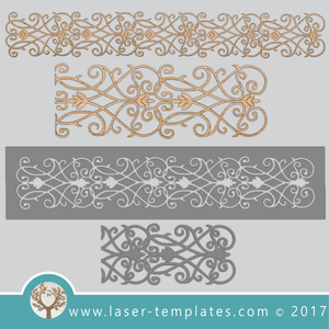 Borders pattern laser cut template. Download Vector drawing