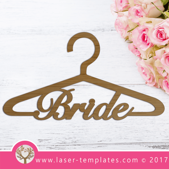 Laser Cut Wedding Bride Hanger Template, Download Laser Cut Designs.