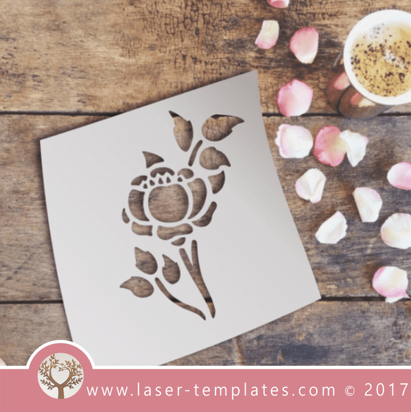 Bulbous Flower STENCIL template. Laser cut stencils. Vector online ...