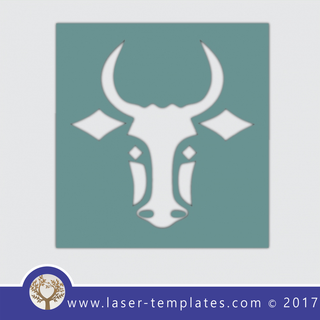 Bull template, online laser cut design store. Download Vector patterns ...