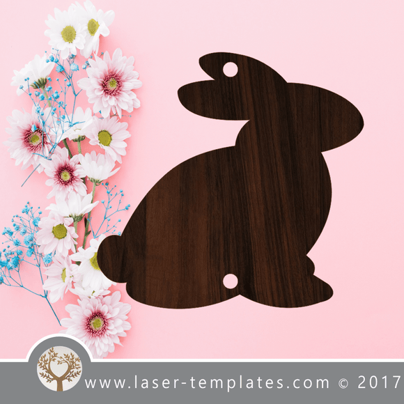 Laser Cut Bunny Key Chain Template, Download Laser Ready Vectors.