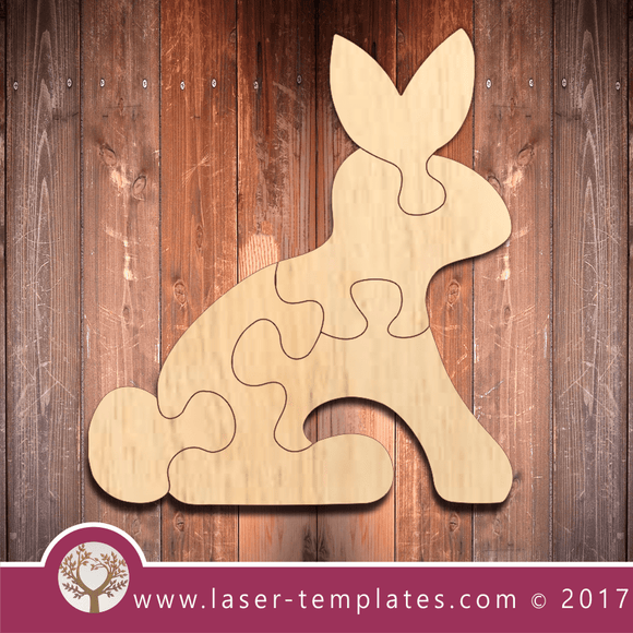 5 Piece Laser Cut Bunny Puzzle Template, Download Vector Designs.