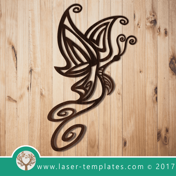 Laser Cut Butterfly 2 Template, Download Laser Ready Vector Designs.