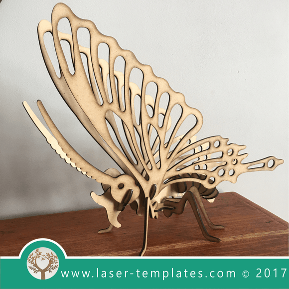 3d laser cut Butterfly Model. download vector design