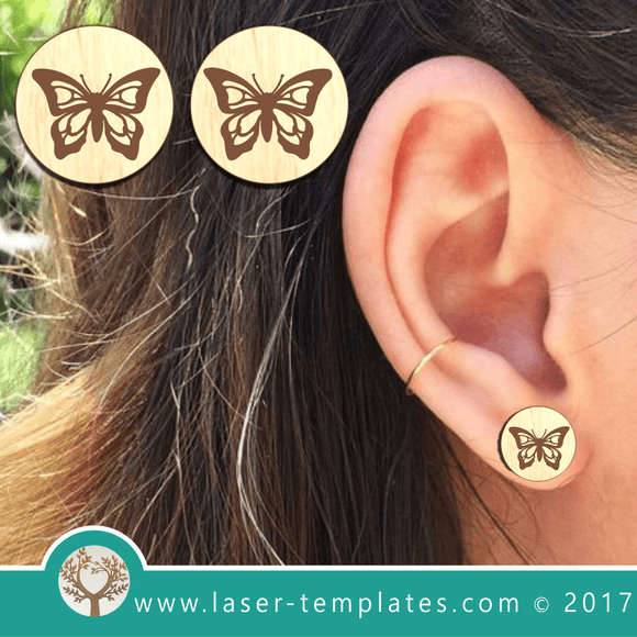 Laser Cut Butterfly Earrings 2 Template, Download Vector Designs.