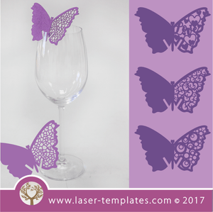 Laser cut wedding Butterfly Glass Decorations, search 1000's of templates.