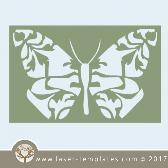 Butterfly stencil laser cut template, download design.