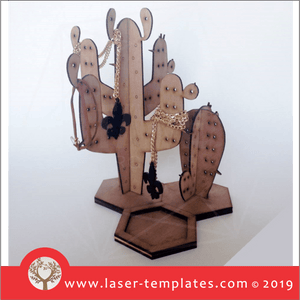 Laser cut template for Cactus Jewelry Stand
