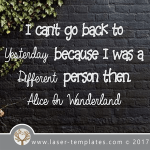 Laser Cut Can't Go Back Wall Quote Template, Download Vector Designs.