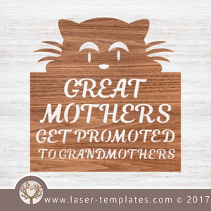Laser cut Mother's Day gift Template, buy online now, free vector designs every day. cat MOM.