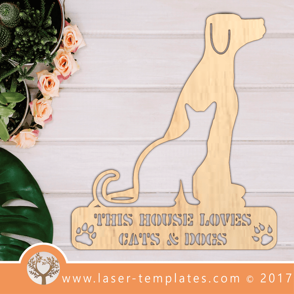 Laser Cut Cats And Dogs Template, Download Laser Ready Vector Designs.