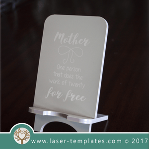 Cell phone stand laser cut and engrave inspirational message template, pattern, design, Mothers day gift. Free Vector designs every day. Cell Phone Stand VI.