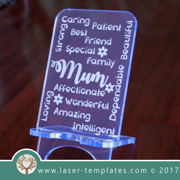 Cell phone stand laser cut and engrave inspirational message template, pattern, design, Mothers day gift. Free Vector designs every day. Cell Phone Stand VIII.
