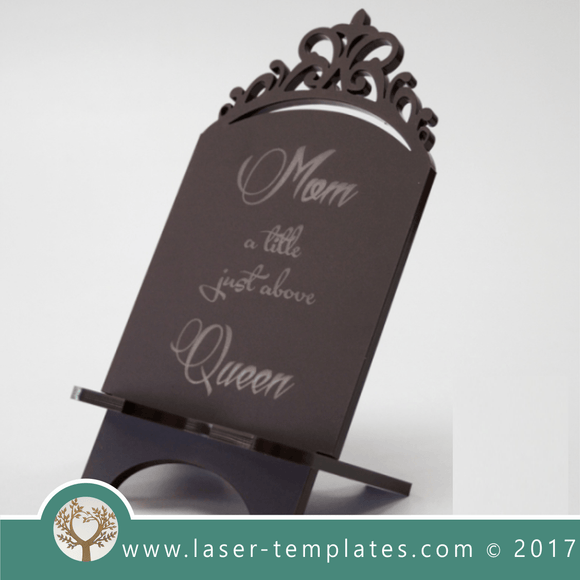 Cell phone stand laser cut and engrave inspirational Mother's Day message template, pattern, design, Mothers day gift. Free Vector designs every day. Cell Phone stand Vll.