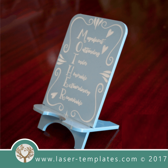 Cell phone stand laser cut and engrave inspirational message template, pattern, design, Mothers day gift. Free Vector designs every day. Cell Phone Stand XV.
