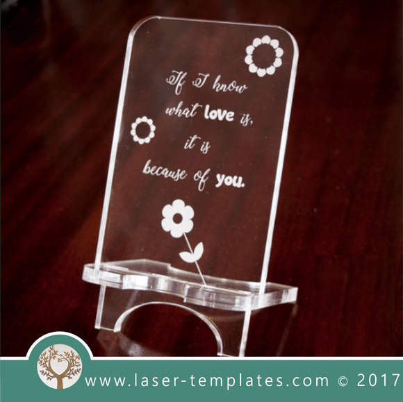 Cell phone stand laser cut and engrave inspirational message template, pattern, design, Mothers day gift. Free Vector designs every day. Cell Phone Stand XVI.