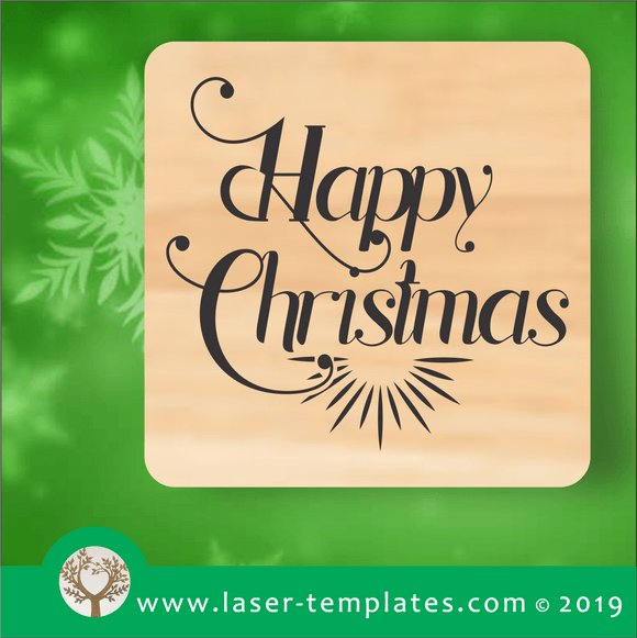 Laser cut template for Christmas Coaster 1