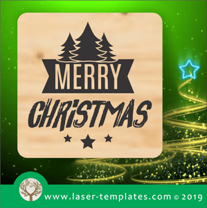 Laser cut template for Christmas Coaster 11