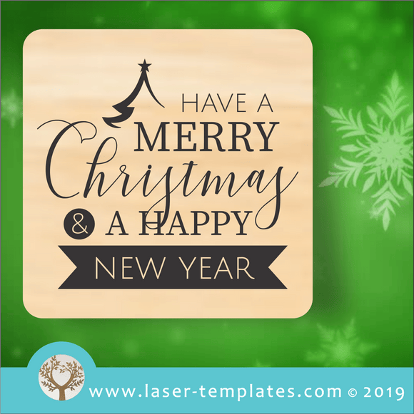 Laser cut template for Christmas Coaster 7